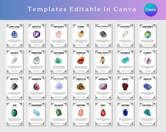 Buy 100 Editable Crystal Meaning Cards, Printable Gemstone Meaning