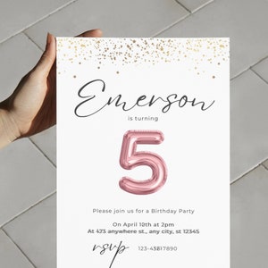 Pink and Gold Completely Editable Party Invitation