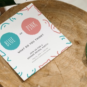 Gender Reveal Invitation Template -Digital Editable