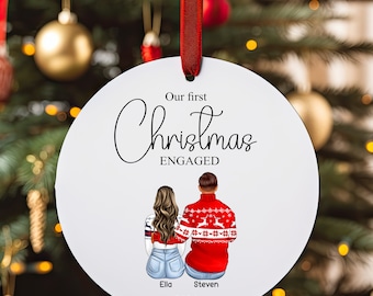 First Christmas Together/Married/Engaged Personalised Tree Couple Bauble/Ornament Xmas Personalized Customised Married Husband/Wife 1st