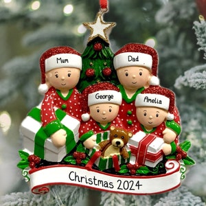 Christmas Tree Personalised Family Decoration Group Ornament Personalized Customised Gift Present zdjęcie 1