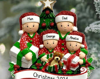 Christmas Tree Personalised Family Decoration Group Ornament | Personalized Customised Gift Present