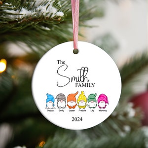 Personalised Christmas Tree Family Gonk Ornament, Gnome, Xmas, Personalized, Customised, Gonks, Gnomes, Decorations, Bauble, zdjęcie 7