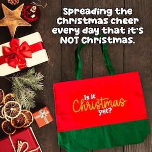 Is it Christmas yet Large Shopping Tote Bag image 3