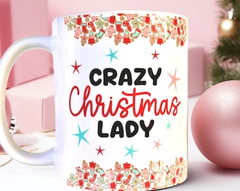 Crazy Christmas Lady Mug - Feestelijke kerstkoffiemok - Dit is mijn kerstmok