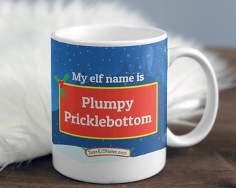 Personalized Christmas Elf Name Novelty Mug - Secret Santa - Find your Xmas elf name at YourElfName.com