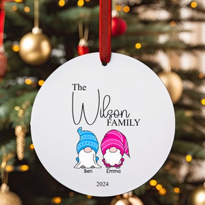 Personalised Christmas Tree Family Gonk Ornament, Gnome, Xmas, Personalized, Customised, Gonks, Gnomes, Decorations, Bauble, zdjęcie 2