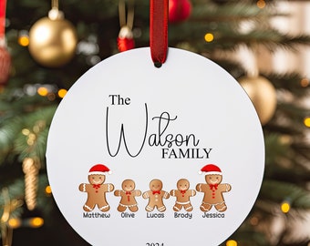 Personalised Christmas Tree Family Gingerbread Ornament, Gnome, Xmas, Personalized, Customised, Gingrebread Decorations, Bauble,