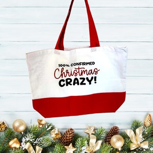 100% confirmed Christmas crazy Large Shopping Tote Bag image 1