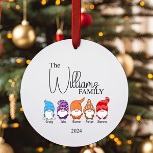 Personalised Christmas Tree Family Gonk Ornament, Gnome, Xmas, Personalized, Customised, Gonks, Gnomes, Decorations, Bauble, zdjęcie 3