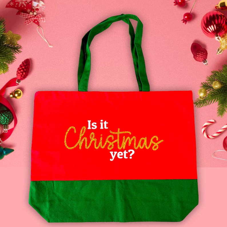 Is it Christmas yet Large Shopping Tote Bag image 4