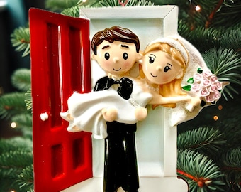 Adorno para árbol de Navidad / Regalo de boda / Regalo para recién casados / Decoración para árbol / Parejas / Primera Navidad de casados / Adorno para esposo y esposa