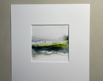 Abstract landscapes, mini watercolors in the original 10 x 10 cm, original small art gift,