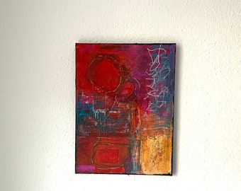 Abstract mixed media l 30 x 40 cm l Decoration for living room, hallway and office l does not need a frame, Wabi Sabi