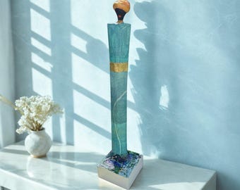 Sculpture artisanale d'une femme – objet d'art moderne – pièce unique – figure abstraite – décoration design – cadeau artistique