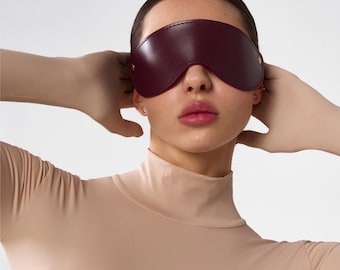 Maschera per gli occhi in pelle, Maschera oscurante, Maschera cieca sensuale, Maschera di deprivazione sensoriale, Maschera per gli occhi in pelle, Maschera per gli occhi in pelle, Maturo
