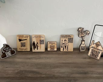 Wood WiFi Plaques