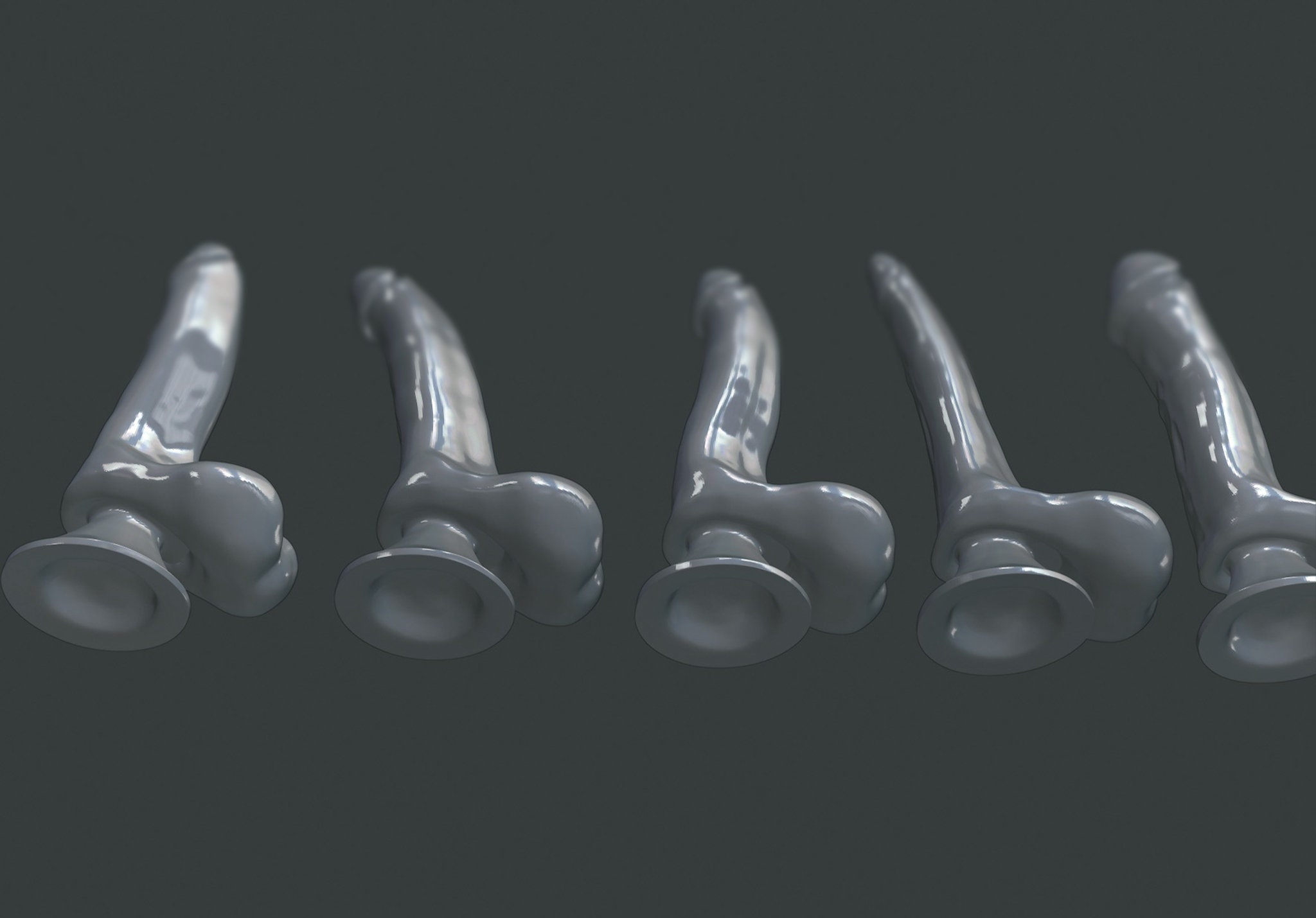 ADULT DILDO 3D Printing STL Files, 5 Dick Types Pack, Sex Toy Rider for