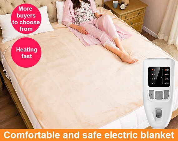 Electric Heated Blanket Throw Flannel Sherpa Fast Heating - Etsy UK