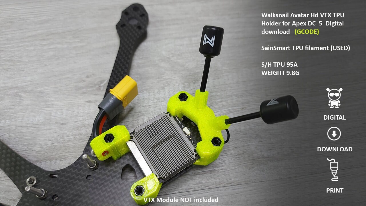 Walksnail Avatar Hd VTX TPU Holder for Apex DC 5 digital - Etsy UK Walksnail Avatar Hd VTX TPU Holder for Apex DC 5 digital - Etsy UK