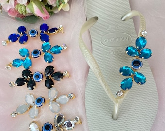 Teenslipper piercing aan de zijkant van het boze oog, decoratie voor teenslippers, doe-het-zelf teenslippers, ketting voor teenslippers, versiering voor sandalen, appliqué
