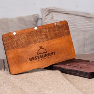 Custom check presenter, Restaurant check holder, Restaurant bill holder, Guest check holder, Cafe check box, Wood check presenter