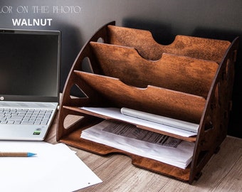 Office desk organizer, Wooden desk organizer, Document holder stand, Document organizer, Office desktop organizer, Desktop organizer wood