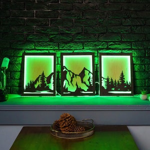 Mountain neon wall art, Mountain neon light sign, Mountain light wall art, Mountain light up sign, Mountain led sign, Aesthetic led sign