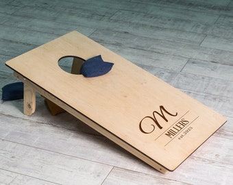 Ensemble cornhole personnalisé pour mariage, planches cornhole avec sacs, ensemble cornhole personnalisé, planches cornhole extérieures, ensemble de jeu cornhole