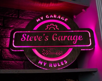 Custom garage neon sign, Garage led sign, Garage light, Garage wall decor, Workshop neon sign, Workshop wall art, Mechanic light