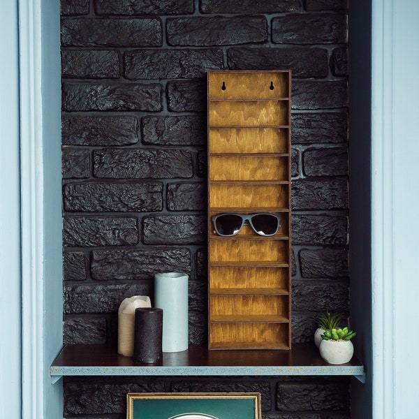 Glasses holder stand, Wood glasses holder, Sunglass holder for wall, Glasses display stand, Sunglasses hanging storage, Sunglasses organizer