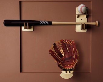Baseball Bat Wall Mount, Baseball Wall Holder, Baseball Bat Holder, Baseball Bat and Ball Display, Baseball Glove Wall Mount, Baseball Gifts