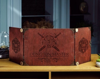 Custom Dungeon Master screen, DnD screen table, DM screen wood, DM screen magnetic, Dungeon Master gift wood, DM screen with display