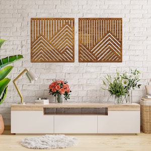 Berg Wand Kunst Holz, Berg Panel Wandkunst, Berg Kunst Holz, Holz Wandkunst, Berg Wand Dekor, Geometrische Wandkunst, Holz Linie Kunst