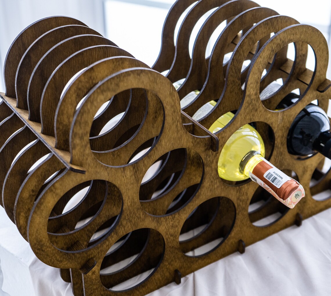 Wine Bottle Holder Wood Wine Bottle Stand Display Etsy