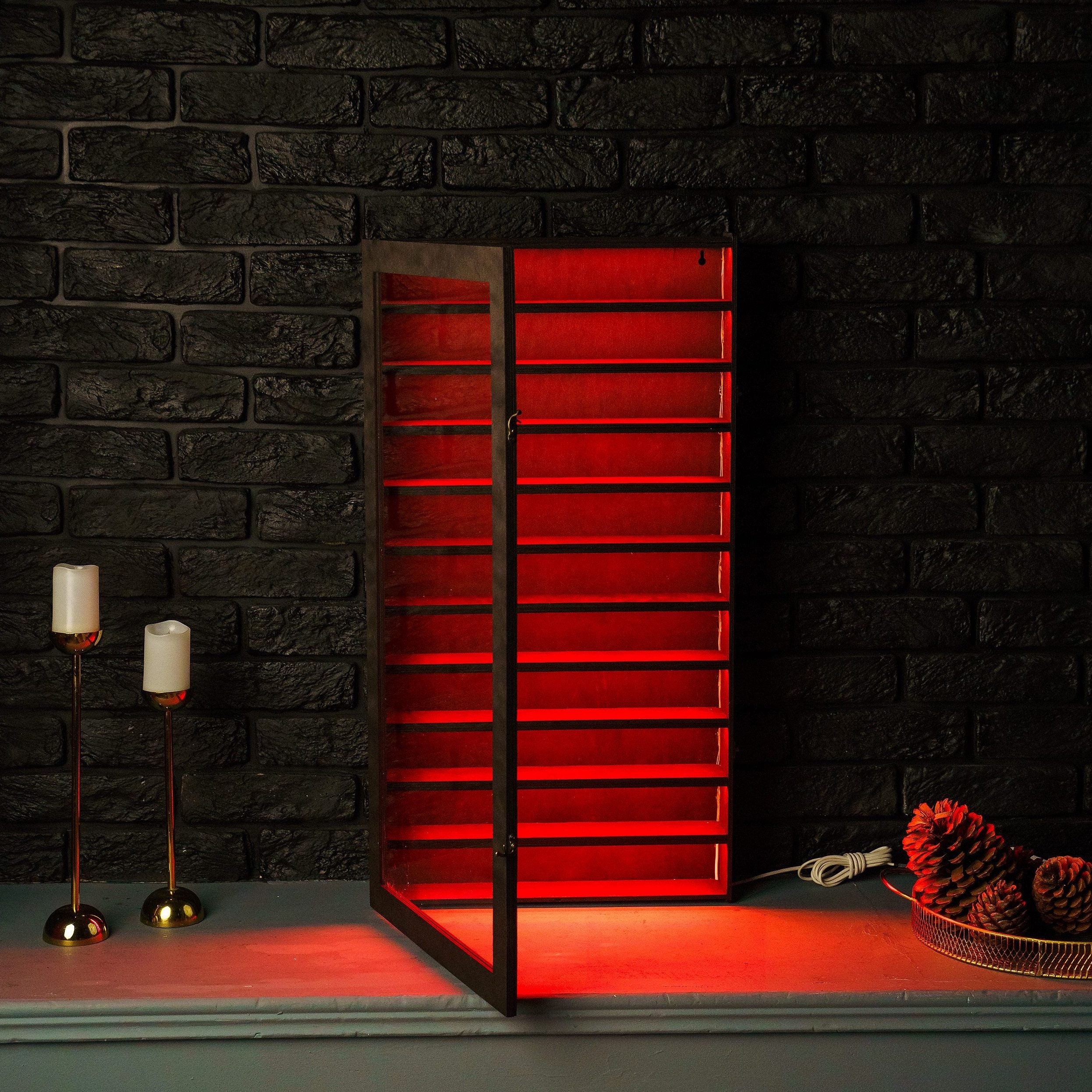 Shot Glass Display Lighted Shot Glass Display Case With Door