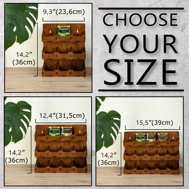 Wooden Tea Bag Organizer Tea Organizer Shelf Wood Tea Etsy