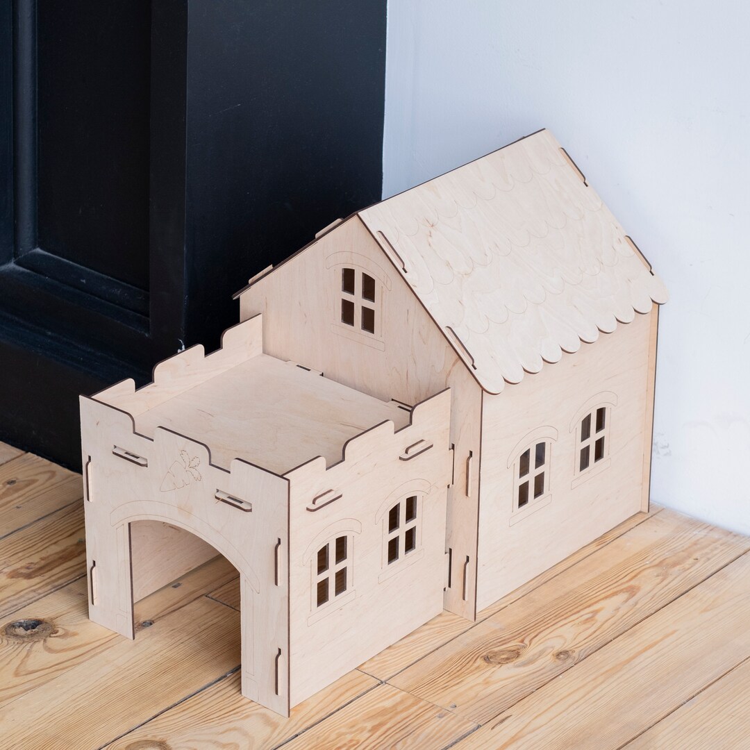 Bunny House With Feeder, Rabbit House Castle, Rabbit Hidey House Large ...