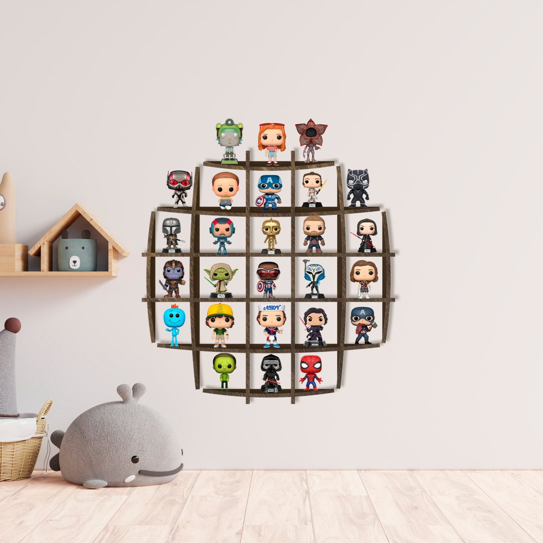 Figure Shelf for Wall, Floating Figure Shelf, Figurines Display, Wood