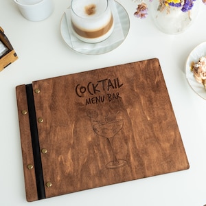 Personalized menu folder, Wooden menu folder, Drink menu cover, Drink menu folder, Custom menu covers, Restaurant menu holder, Rustic menu