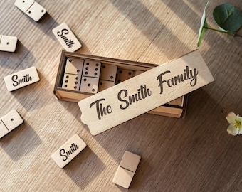 Personalized dominoes set, Wood dominoes set, Custom dominoes set, Dominoes hand made, Dominoes set for adults, Dominoes anniversary gift