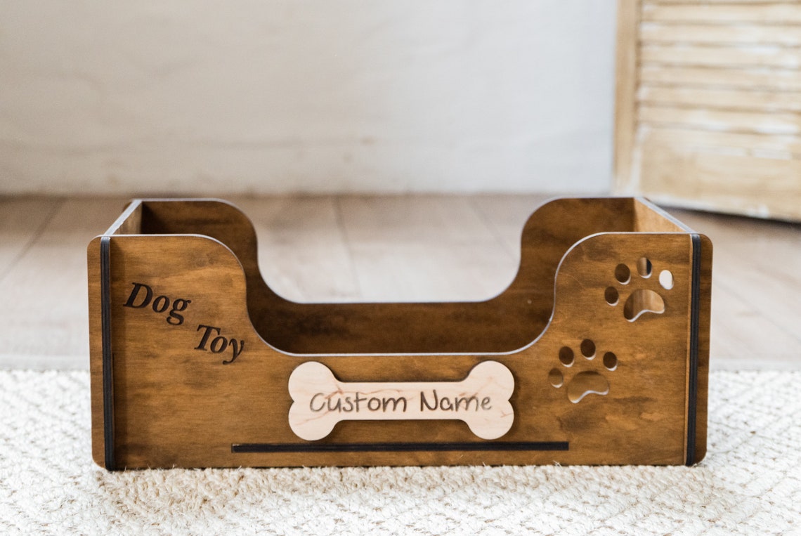 Personalized Dog Toy Storage Dog Toy Box Wood Pet Toy Etsy