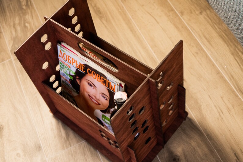 Magazine Rack Floor Magazine Rack Wood Magazine Holder Etsy