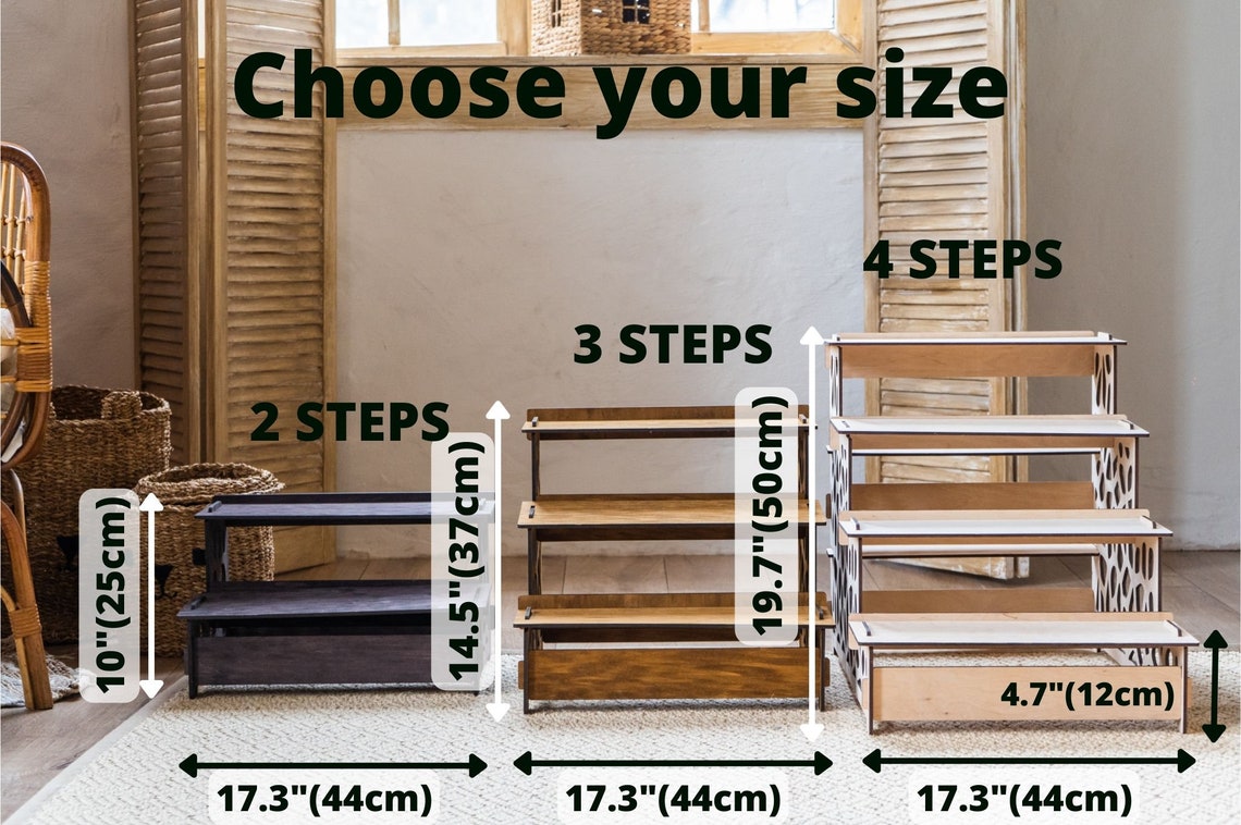 Dog Steps for High Bed Dog Stairs for Tall Bed Wood Dog Etsy