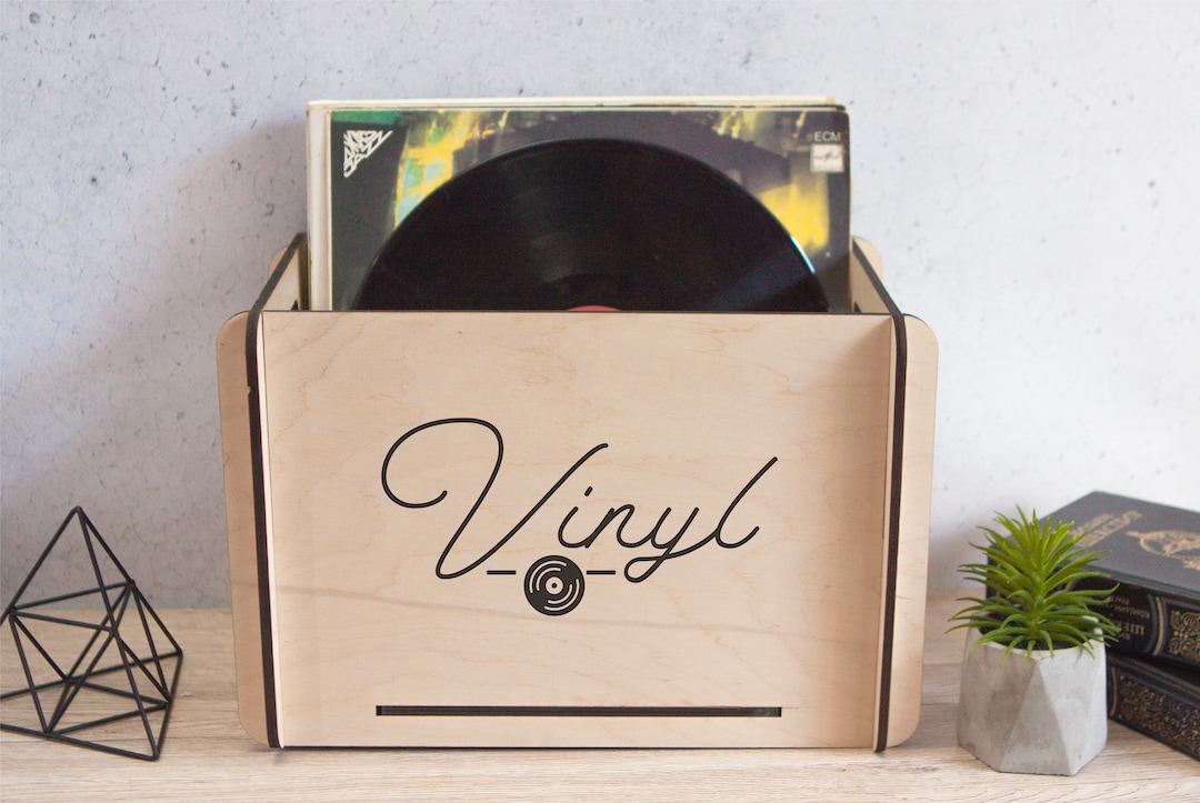 Custom Vinyl Box, Vinyl Record Organizer, Wood Vinyl Storage Box