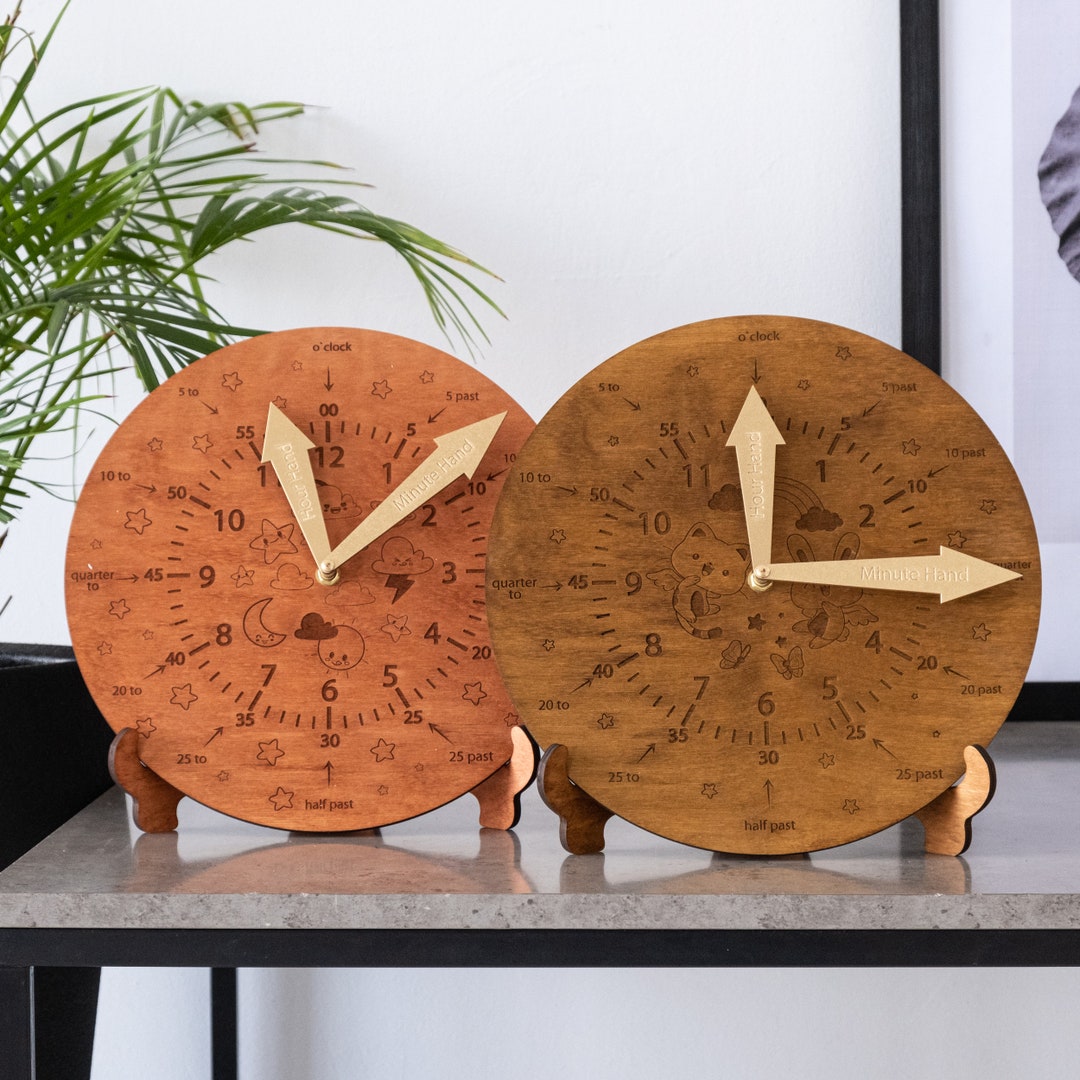 Kids Learning Wall Clock Telling Time Clock Learn to Tell Etsy