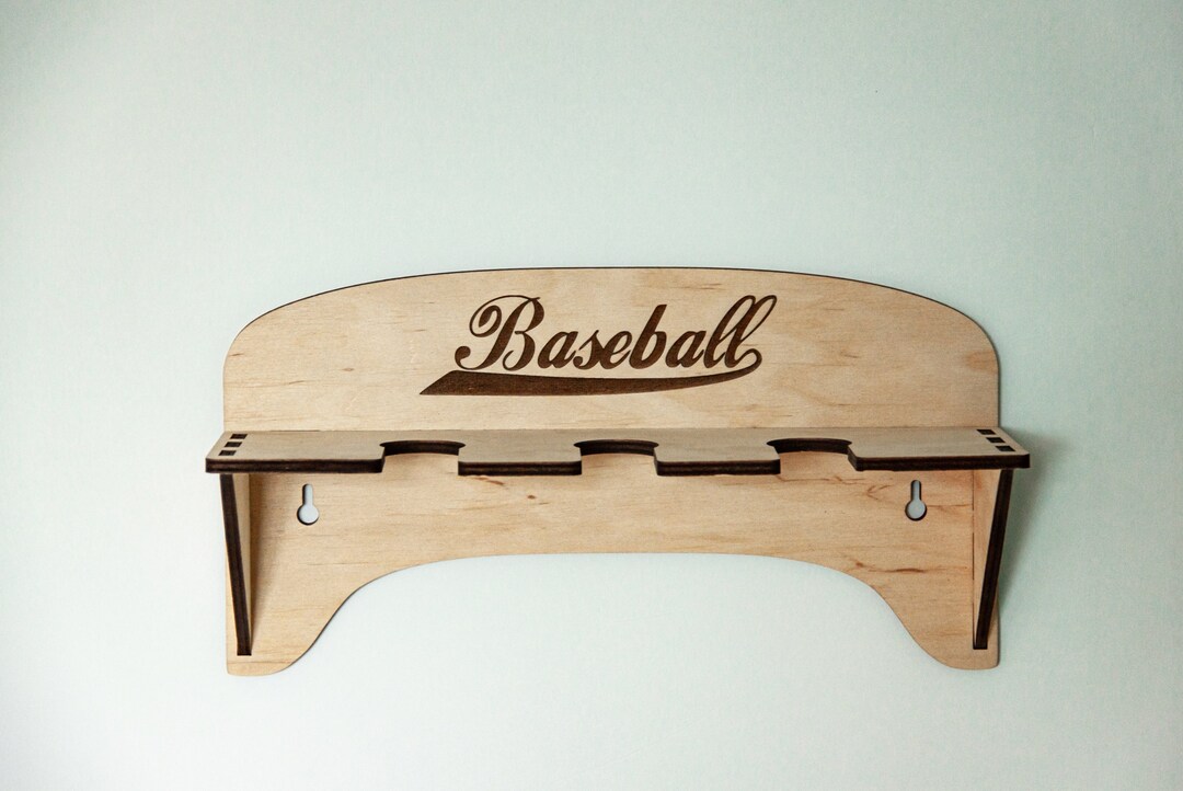 Baseball Bat Holder for Wall, Personalized Baseball Shelf, Baseball Bat