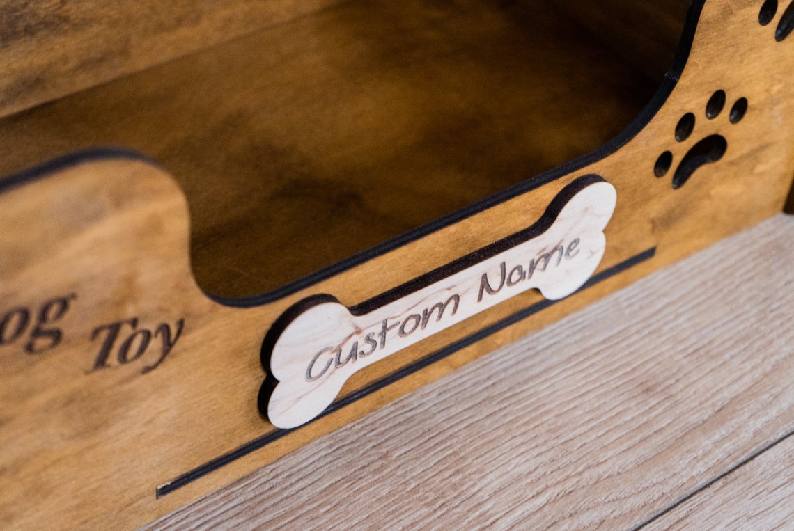 Personalized Dog Toy Storage Dog Toy Box Wood Pet Toy Etsy