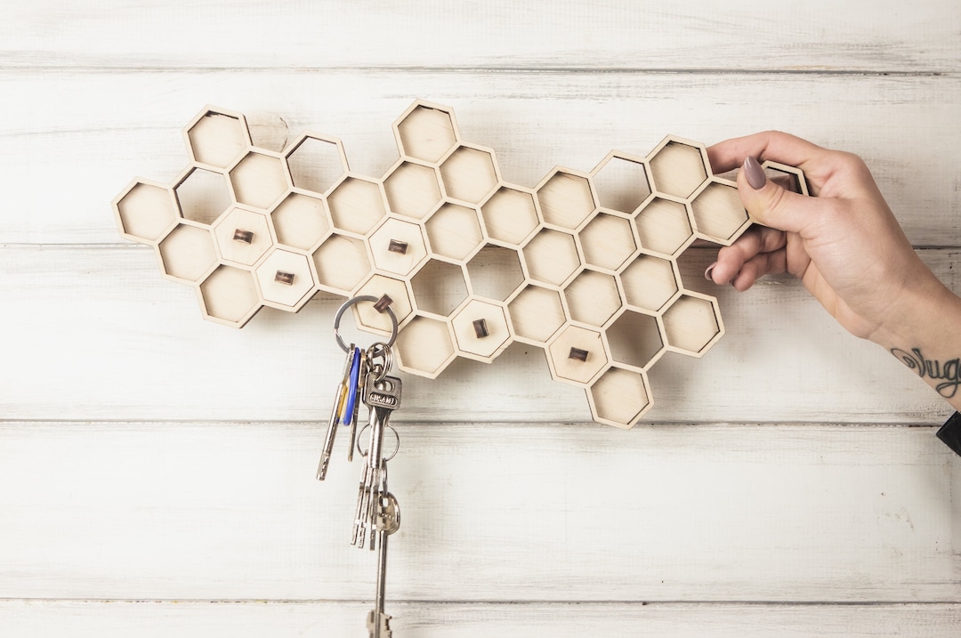 Key Holder, Wood Key Holder for Wall, Wooden Key Rack, Wooden