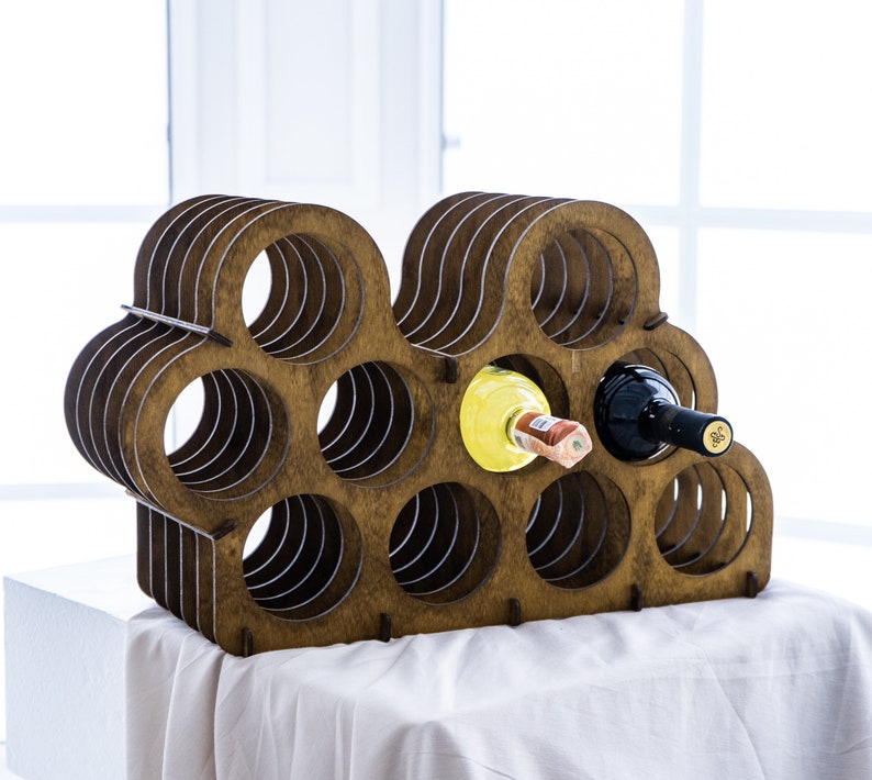 Wine Bottle Holder Wood Wine Bottle Stand Display Etsy